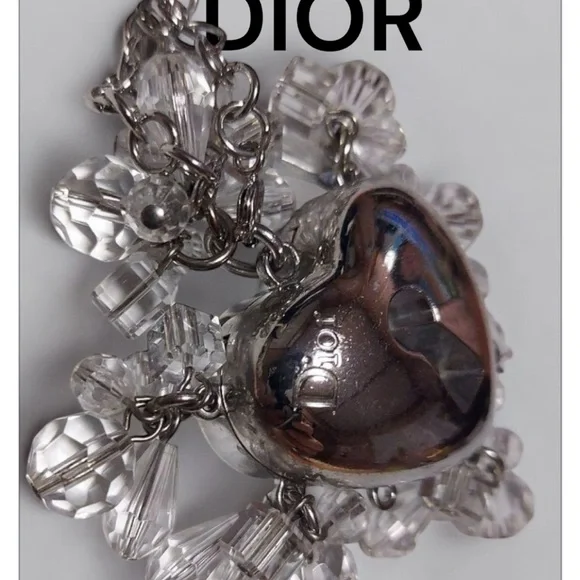 Dior Swarovski Crystal Bracelet Heart Lip Gloss 001 Magical Seduction Bag Charm - Picture 6 of 8